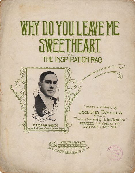 Why Do You Leave Me Sweetheart (The Inspiration Rag)